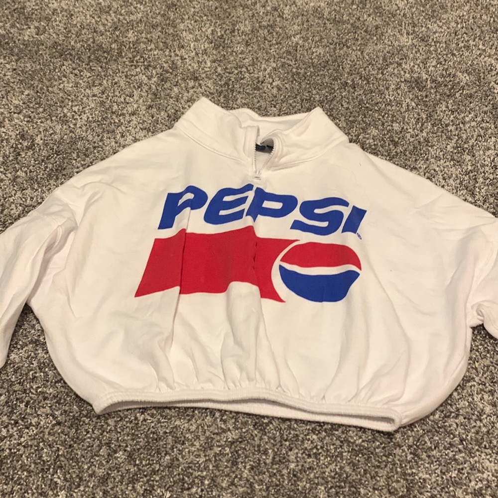 White Pepsi crop sweatshirt